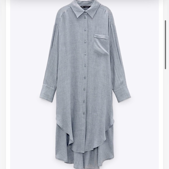 Zara long asymmetric shirt / dress - Picture 2 of 8